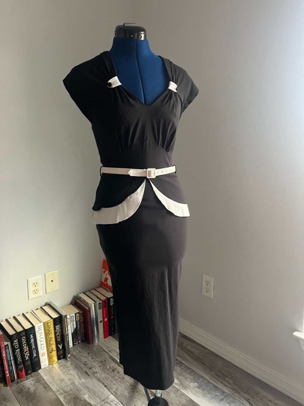 SOLD Stop Staring Black Dress with White Accents